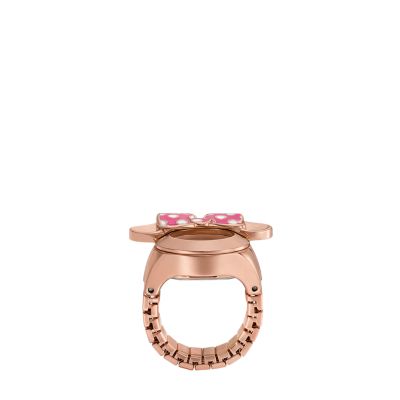 Disney Fossil Limited Edition Two-Hand Rose Gold-Tone Stainless Steel Watch Ring