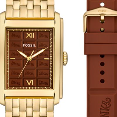 Willy Wonka™ x Fossil 限定版 三針 ゴールドトーン ステンレススチールウォッチ