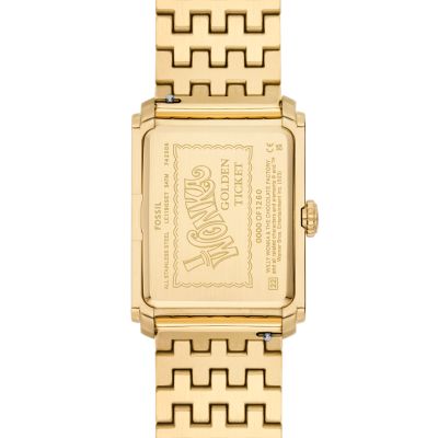 Willy Wonka x Fossil Limited Edition Three Hand Gold Tone