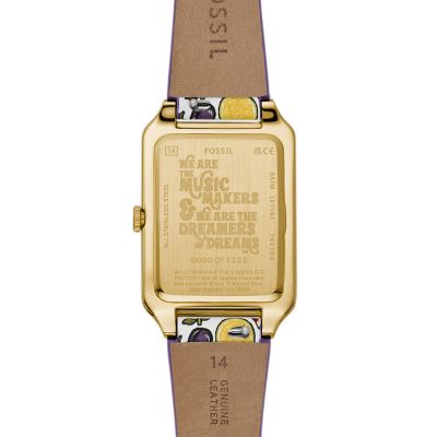 Willy Wonka™ x Fossil Limited Edition Two-Hand Multicolor Print Leather Watch