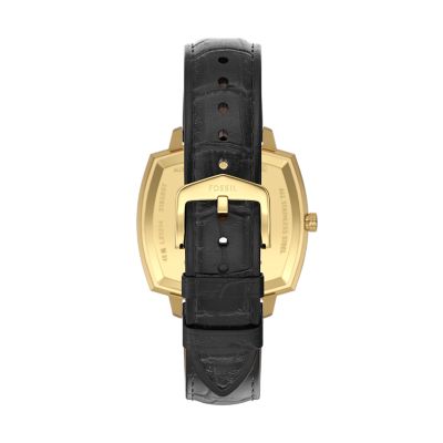 Nick Jonas x Fossil Machine Luxe Three-Hand Black Croco Leather Watch