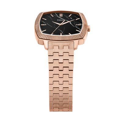 Fossil Black Marble & Rose Gold Watch Nick Jonas x Fossil Machine Luxe Marble Three-Hand Rose Gold  main image 2