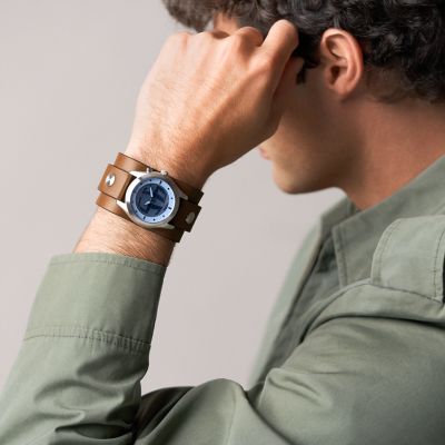 Y2K Big Tic ブラウン レザーウォッチ - LE1229 - Fossil