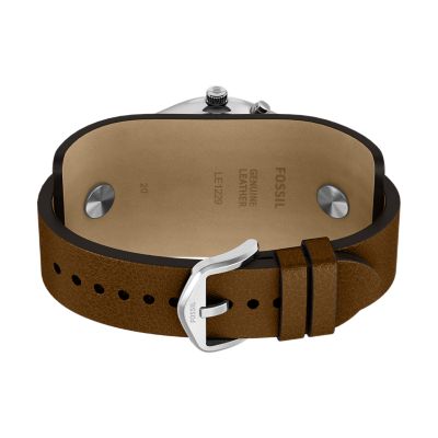 Y2K Big Tic 40MM Brown Leather Watch - LE1229 - Fossil