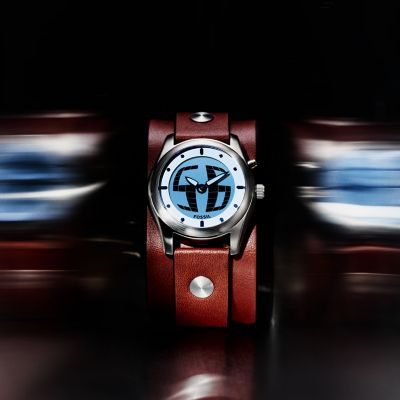 Y2K Big Tic Brown Leather Watch - LE1229 - Fossil