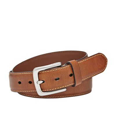 Men's Italian Leather Stitched Belt | Black | Large | Uniqlo US