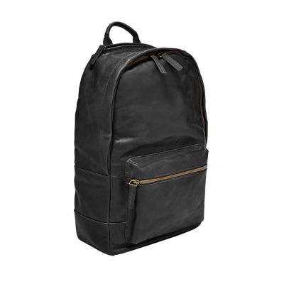 fossil backpack leather