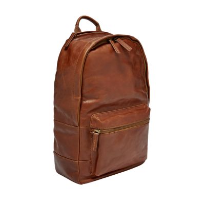 fossil men's leather backpack