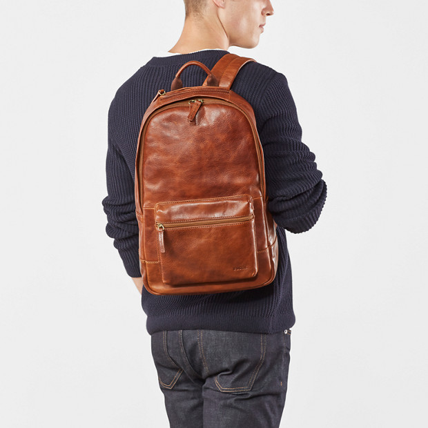 Estate Casual Leather Backpack - Fossil