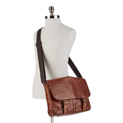 Fossil buckner sale leather messenger bag