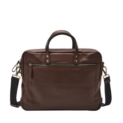 Fossil leather work bag sale