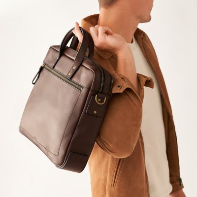 Fossil haskell double zip briefcase sale