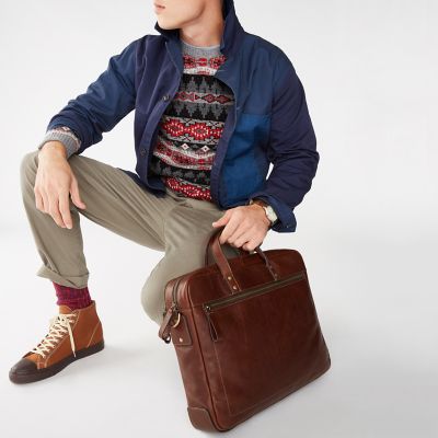 Porte document fossil homme new arrivals