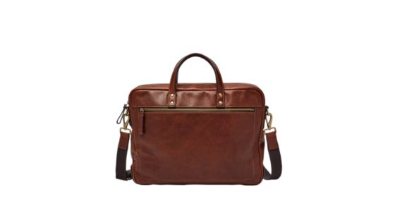 fossil haskell leather briefcase