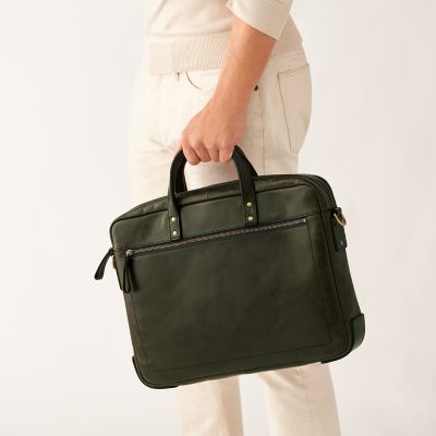 Fossil leather best sale work bag