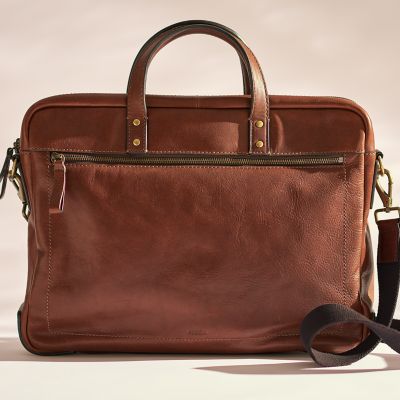 Fossil men's haskell leather briefcase new arrivals