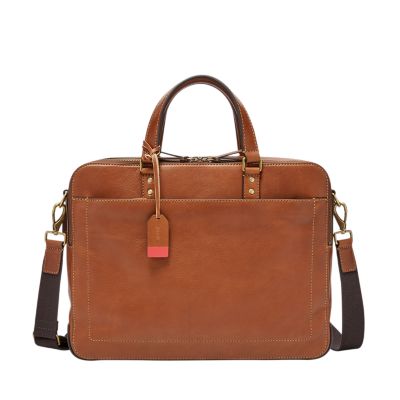 fossil leather laptop bag