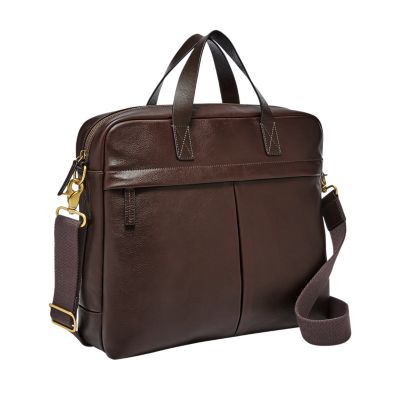 fossil buckner leather briefcase