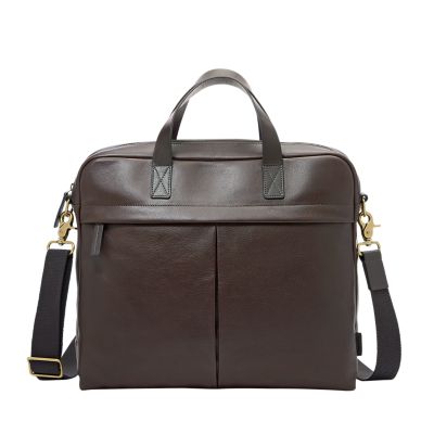 fossil buckner leather briefcase