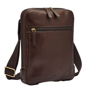 fossil leather bag mens