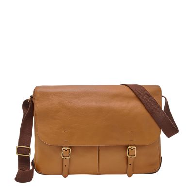 fossil buckner leather messenger bag