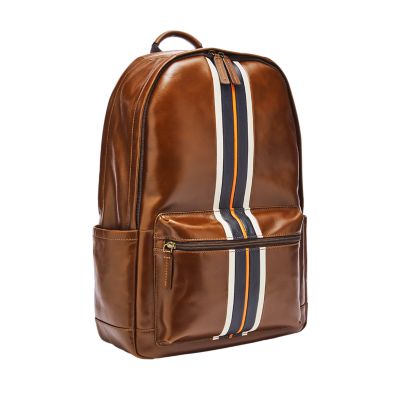 fossil mens leather backpack