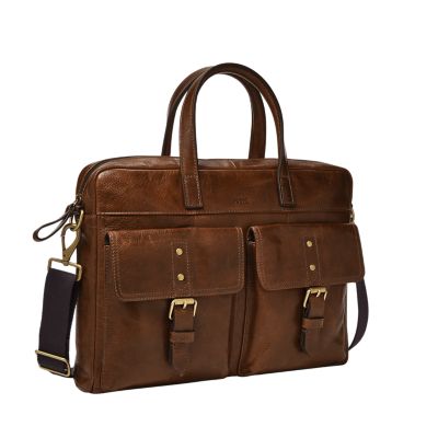 Fossil buckner store leather briefcase