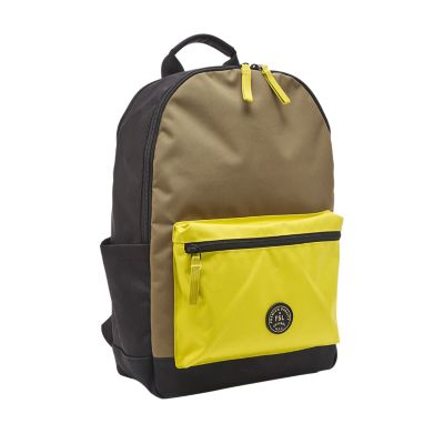 grey and yellow backpack