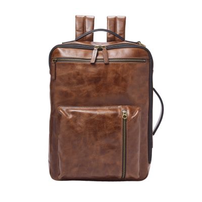 Convertible Leather Laptop Backpack for Men