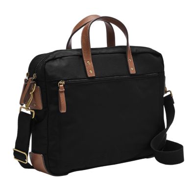 Fossil haskell double zip briefcase new arrivals