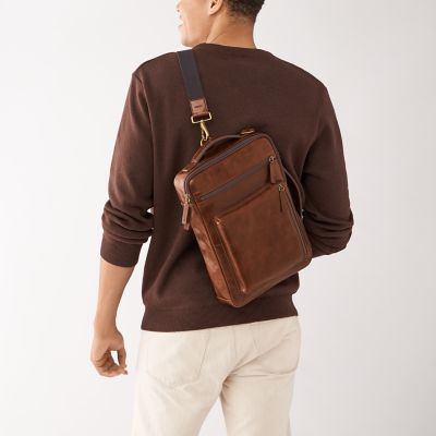 Fossil Buckner Leather Backpack - Cognac