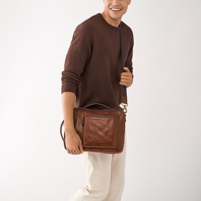 Fossil buckner leather briefcase on sale