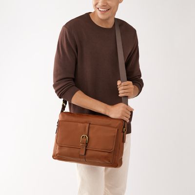 Fossil mens leather shoulder bags best sale