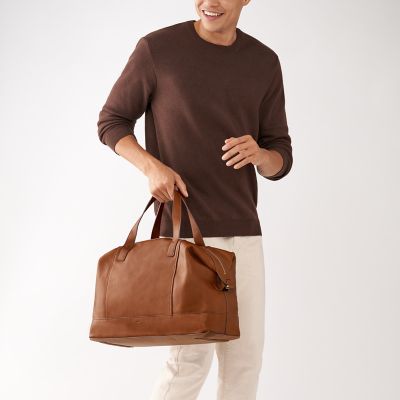 Fossil leather duffle discount bag