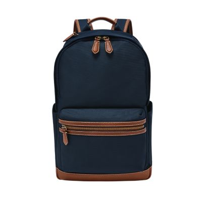 Fossil men's leather backpack sale