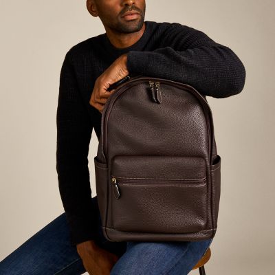 Fossil mens leather backpack best sale