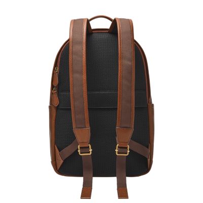 Fossil backpack leather sale