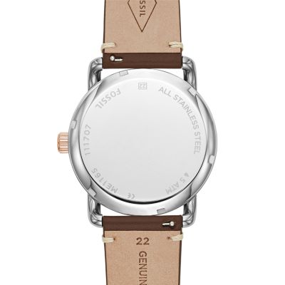 The Commuter Twist Brown Leather Watch ME1165 Fossil