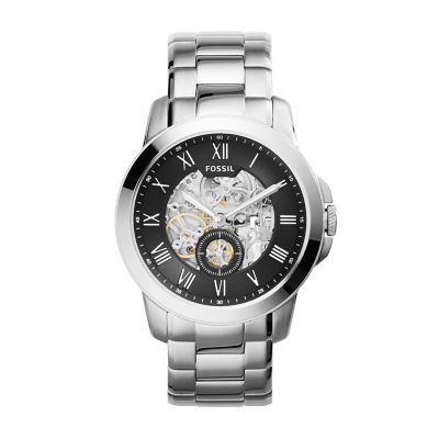 fossil grant automatic stainless steel watch