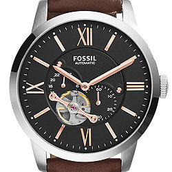 Townsman Automatic Leather Watch Brown