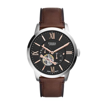 Montre Automatique Townsman Avec Cuir Brun