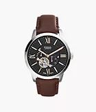 Townsman Automatic Leather Watch Brown