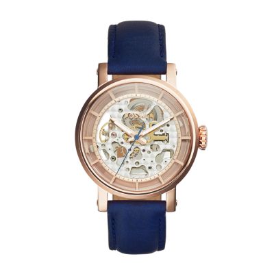 Original Boyfriend Automatic Navy Leather Watch ME3086 Fossil