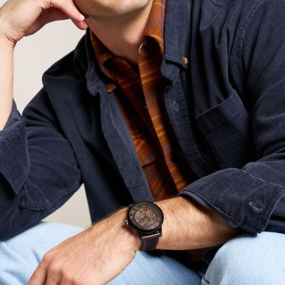 Townsman Automatic Dark Brown Leather Watch