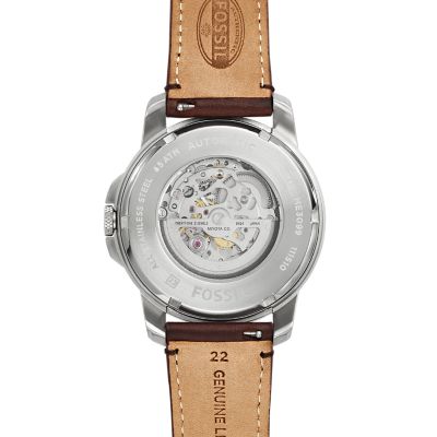 Grant Automatic Dark Brown Leather Watch - ME3099 - Fossil