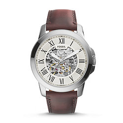 Grant Automatic Dark Brown Leather Watch