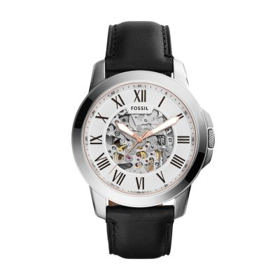 Grant Automatic Black Leather Watch 