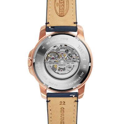 FOSSIL 腕時計 自動巻き ME3102 グラント ブルーレザー 45MM-