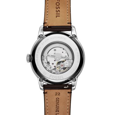 Townsman Automatic Brown Leather Watch ME3110 Fossil