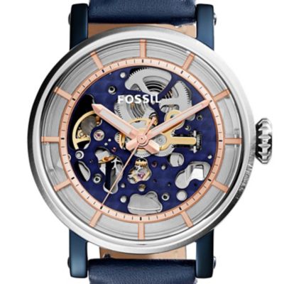 Montre Original Boyfriend automatique en cuir bleu